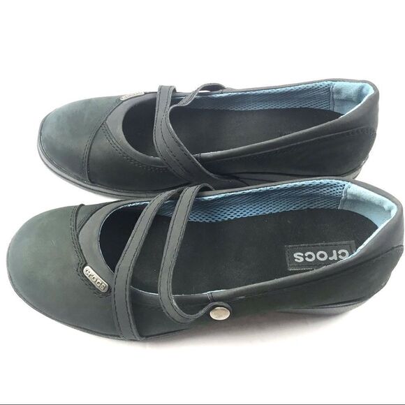 Crocs Patricia Leather Slip On Shoes Size 8W - Picture 6 of 10